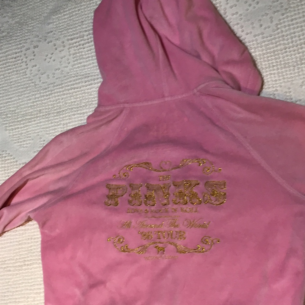 Victoria’s Secret pink velour hoodie ‘86 tour xs